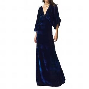 NEW ARMORY velvet maxi dress in blue